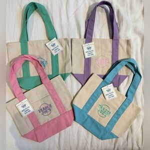 Pastel Trader Joe’s Canvas Tote Bag 2026- Pink, Green, Purple, Blue